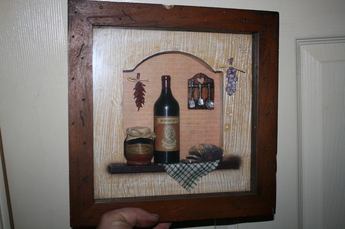 Arister Gifts Wine Shadow Box Wall Hanging Rustic Kitchen Decor 3D With Plaque