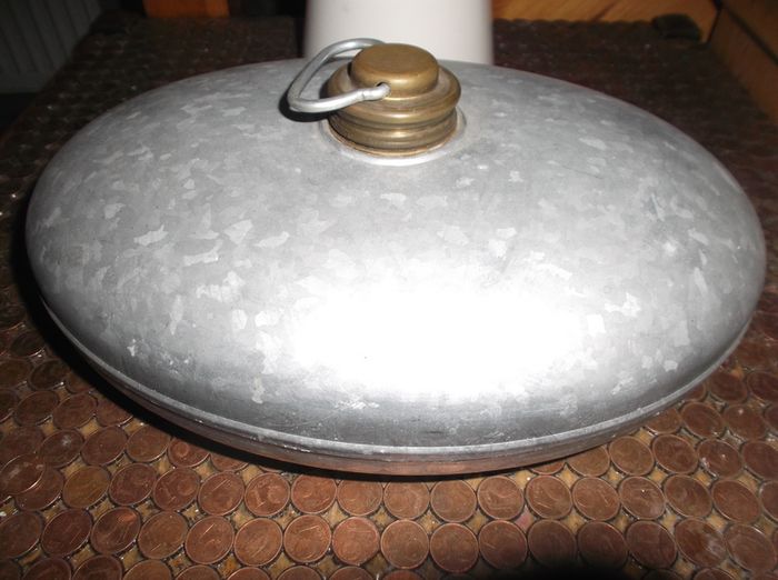 Vintage Zinc Hot Water Bottle/FREE SHIPPING