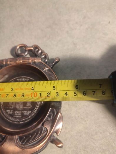 New York City Ashtray Statue of Liberty, World Trade Center, Empire State metal and copper effect could used as wall hanging decor. is 6 inches
