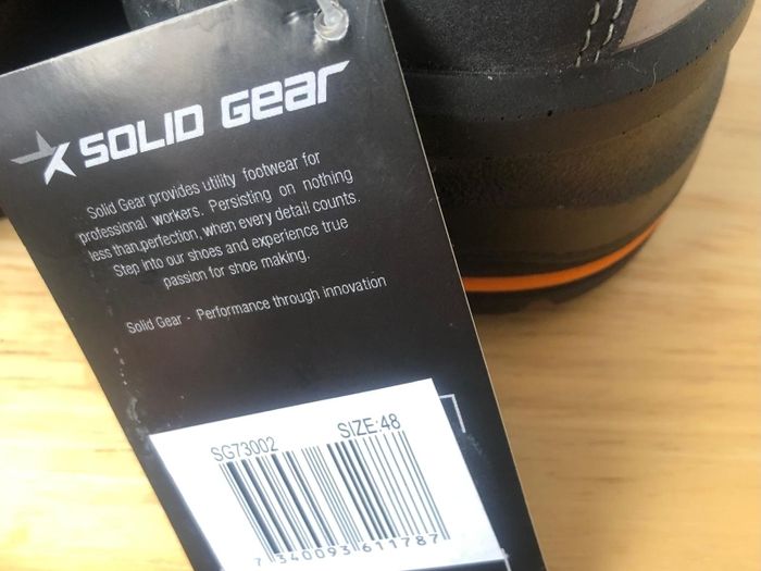 Solid Gear Falcon Safety Boots  - UK13/EU48 - New with Tags