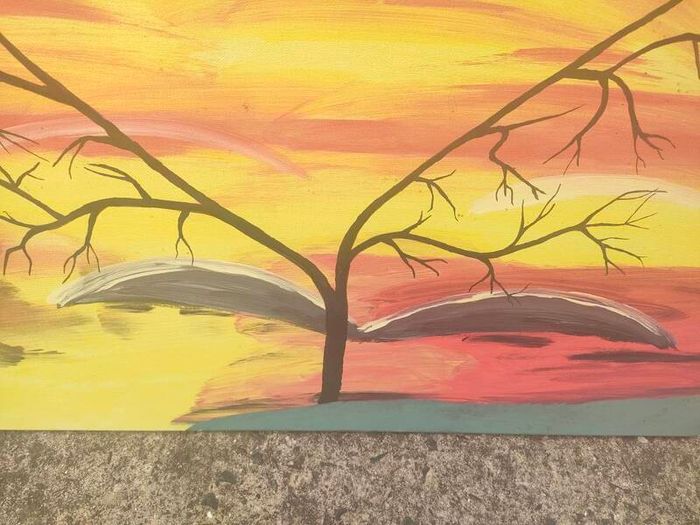 XL Acrylic Sunrise on stretched canvas