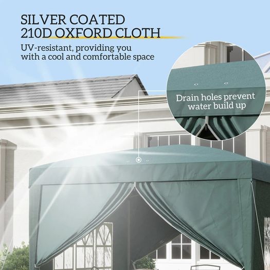 3x3m pop up gazebo with 4 side walls