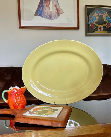 Arklow Pottery Ireland Farmhouse Kitchen Display Platter Pale Yellow 1960s