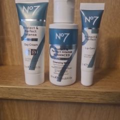 3 Boots items. Day Cream SPF 15 25ml, cleaning water 50ml, Lip care 10ml