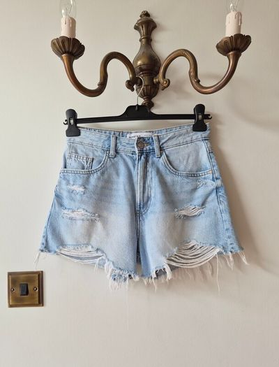Bershka ripped denim shorts