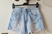 Bershka ripped denim shorts