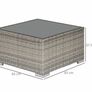 Square PE Wicker Rattan Table, with Glass Top - Light Grey Image 2