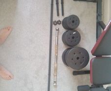 Full weight set and bench