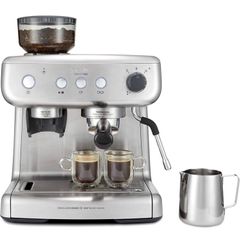 Barista Max Espresso Machine | Latte & Cappuccino Coffee Maker with Integrated Bean Grinder & Steam Wand | 2.8 L Water Tank | 15 Bar Italian Pump | Stainless Steel (FREE POSTAGE)