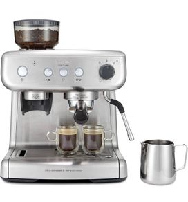 Barista Max Espresso Machine | Latte & Cappuccino Coffee Maker with Integrated Bean Grinder & Steam Wand | 2.8 L Water Tank | 15 Bar Italian Pump | Stainless Steel (FREE POSTAGE)