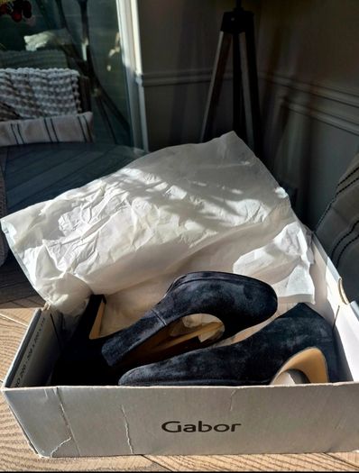 Black Suede Gabor heels Size 36.5