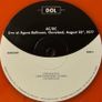 AC/DC limited edition orange coloured vinyl record. Mint condition. Recorded live at the Agora Ballroom Cleveland August 22nd 1977 Image 3