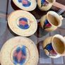 Vintage Stoneware 3 Coffee Cups & Saucers made by Badger Hill Pottery Image 2
