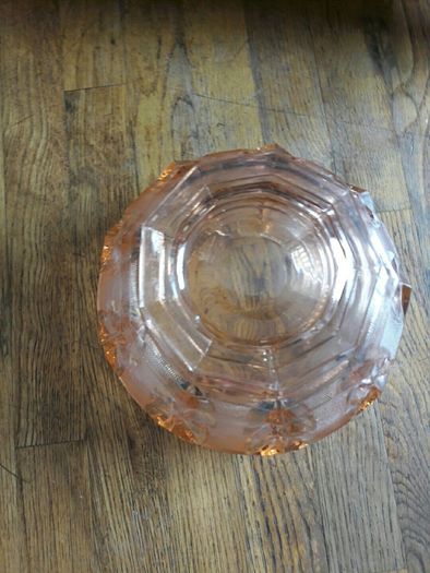 Vintage glass bowl/ pink glass