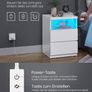 Set of 2 White LED Bedside Table with 3 Drawers Adjustable Light Colours and Modes Image 5