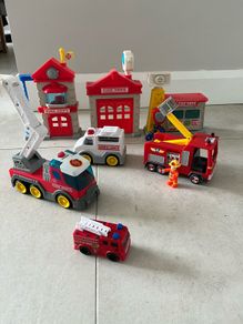 Fire station and trucks