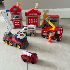 Fire station and trucks