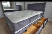 New Stylish single ,Double 4ft, 4ft6, King 5ft And 6ft Superking Sizes Divan Beds Instock. Drawers And Optional Tufted Mattresses Available. Free Delivery