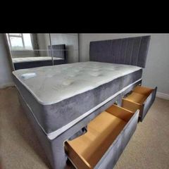 New Stylish single ,Double 4ft, 4ft6, King 5ft And 6ft Superking Sizes Divan Beds Instock. Drawers And Optional Tufted Mattresses Available. Free Delivery