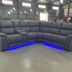 Hannan Corner Grey Fabric Recliner Sofa