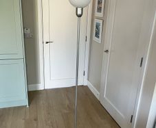 IKEA HEKTOGRAM Floor Lamp | Silver & White