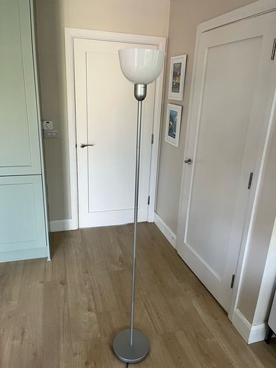 IKEA HEKTOGRAM Floor Lamp | Silver & White