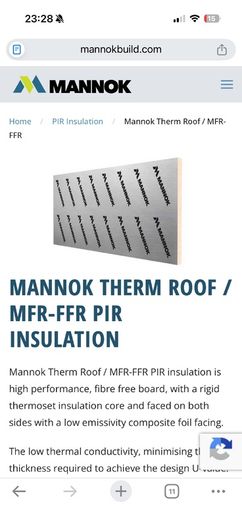 Mannok 150mm Flat Roof Insulation   (5 Sheets)