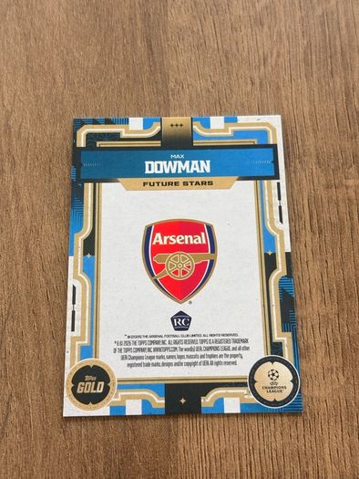 Topps 2026 UEFA Max Dowman Arsenal Future Stars Gold /99 RC