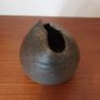 Fabulous Small Hand-Thrown Art Pottery Globe Shaped Vase with A Cool Abstract Shaped Cutout For the Top Opening, Hand Made, But Unknown Maker Image 6