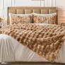 150 x 200cm Ultra Soft & Bubble Thick Couch Blanket for Sofa, Fleece-Like Cozy Living Room Blanket,Tie Dye Grey-brown Image 3