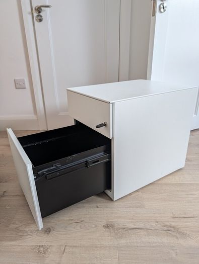 White Pedastel Desk Cabinet