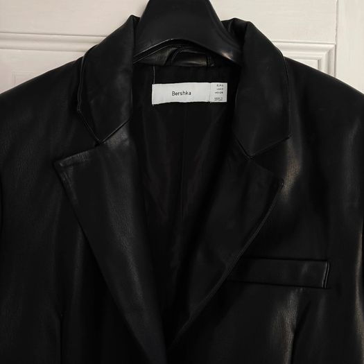Black bershka leather blazer