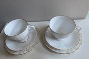 Regina China vintage elegant white  and gold  china trios