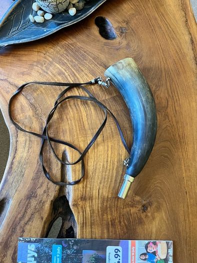 Vintage Elless France Cowhorn Hunting Horn
