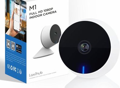 Smart Security Camera Indoor, Video Baby Monitor Pet Dog Camera with App Puppy Cam Night Vision 1080P 2-Way Audio, Motion Sound Detection Work with Alexa FREE POSTAGE