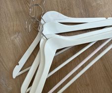 4 White Wooden Hangers