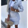 grey costume blazer and mini skirt size small Image 2