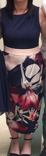Like new. Closet London Size 16 Multi-coloured Dress with matching Saint Tropez Size L cardigan