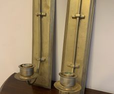 Pair solid brass wall candle stick holder