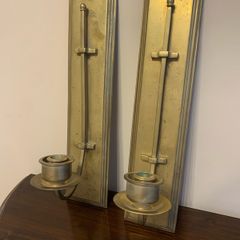 Pair solid brass wall candle stick holder