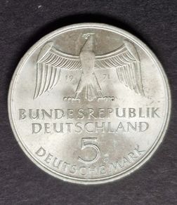 1971 Germany 5 Deutsche Mark 100 Jahre Deutsches Reich Silver coin