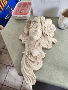 French Art Nouveau Garden Wall Ornament.