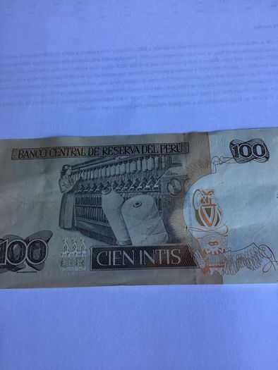 Peru Banknote - 100 Intis