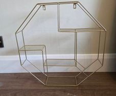 Hexagonal metal shelf