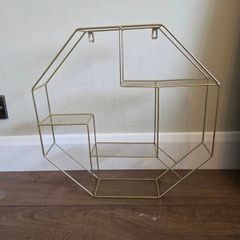 Hexagonal metal shelf