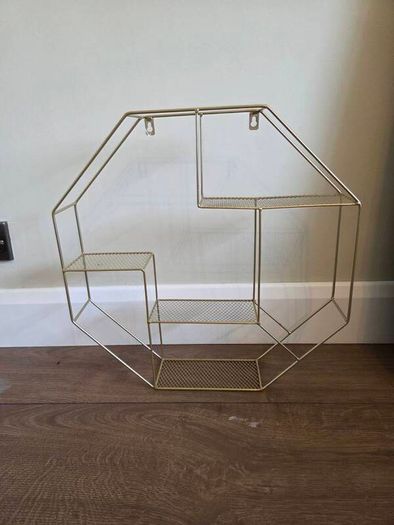 Hexagonal metal shelf