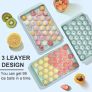 Sphere Ice Cube Tray with Lid and Bin Ice Ball Molds for Freezer 99pcs Ice Making Mold with Ice Container and Tong Image 2