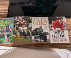 4 signed sports books rugby legends etc