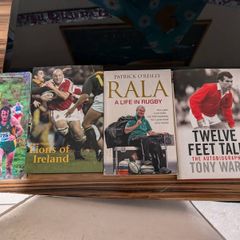 4 signed sports books rugby legends etc