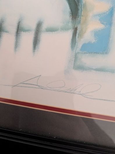 1980/90s Purchased via middle east Two Signed Alfred Gockel Abstract Figurative Artworks  Framed 1980s1990s